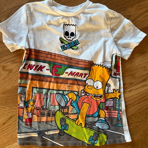 Simpsons Other - Youth Size 8 Bart Simpsons Shirt With El Barto Patch